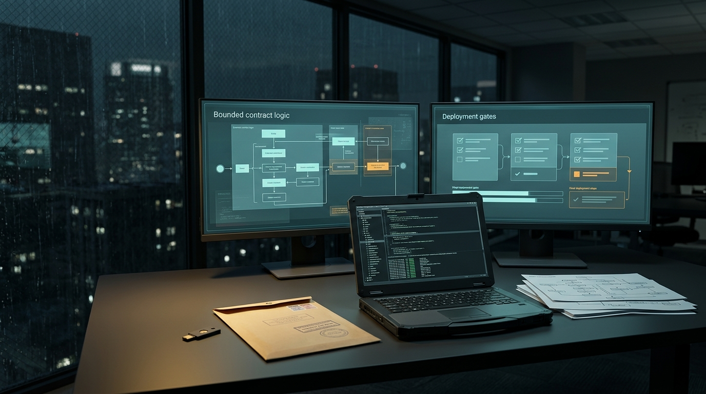 Editorial cover for Bounded Contract Logic Before Deployment