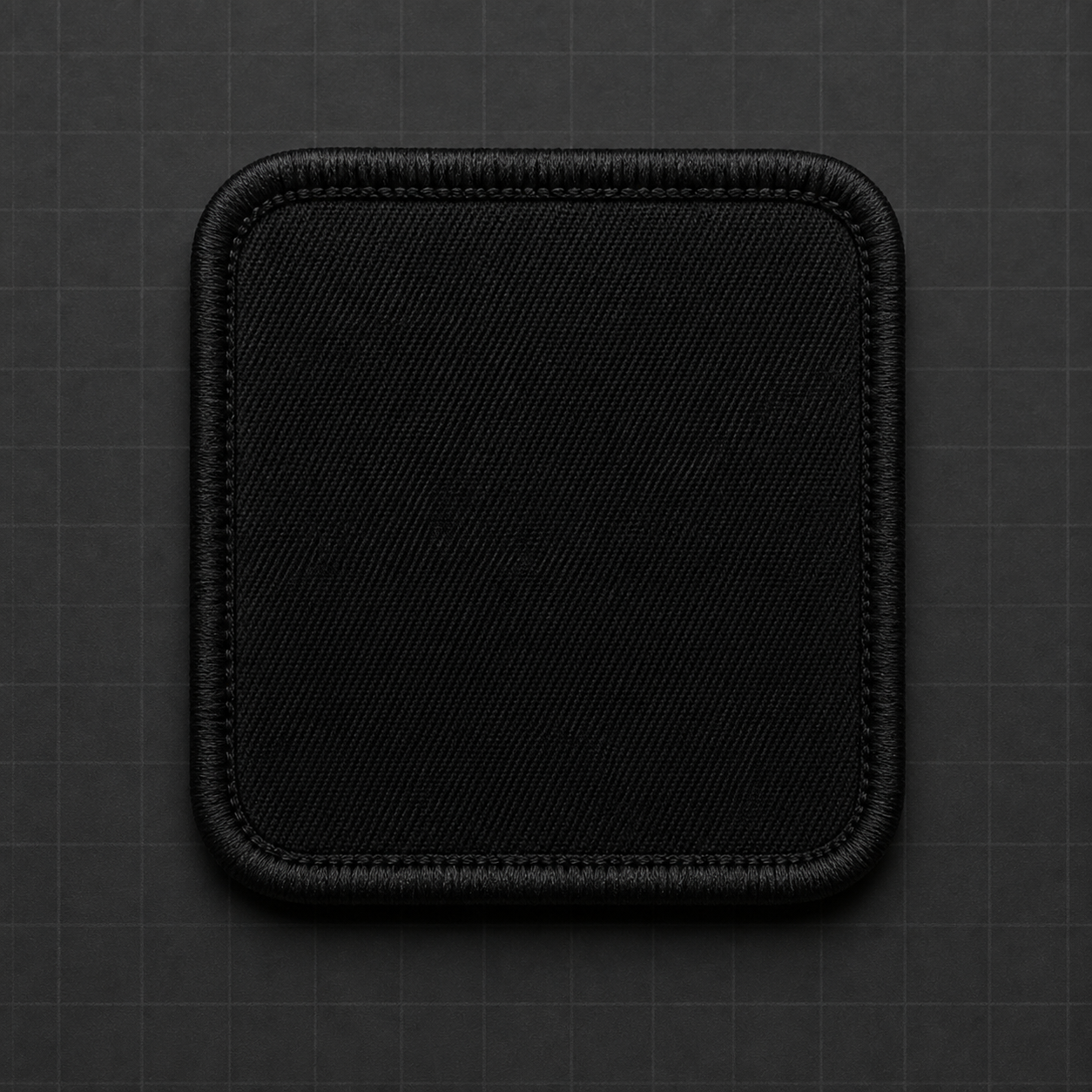Black embroidered patch front mockup for BRIK64 merchandise